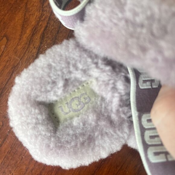 Ugg Girls Purple Oh Yeah Fuzzy Slides- Size 9 - Picture 7 of 9